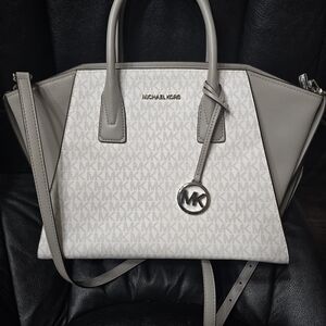 Michael Kors Satchel in Gray and White